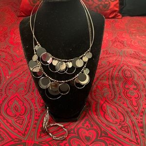 Gunmetal necklace/earrings set